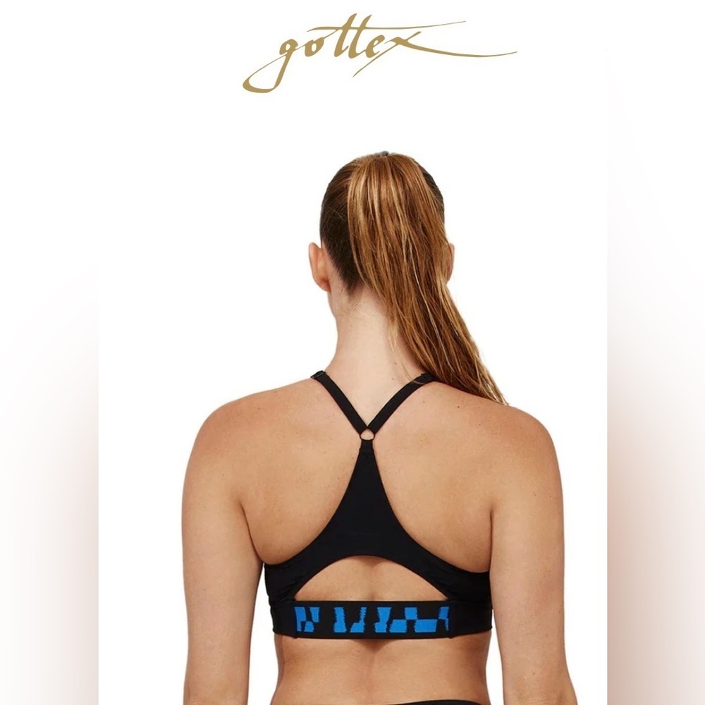 Gottex Black and Blue Strappy Sports Bra